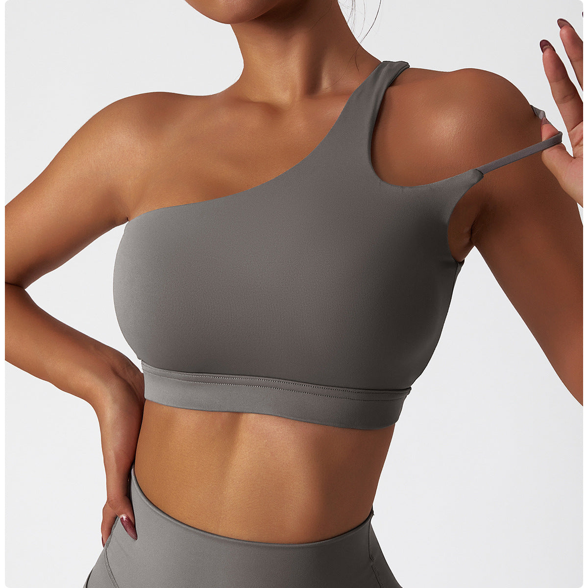 One Shoulder Top Gris